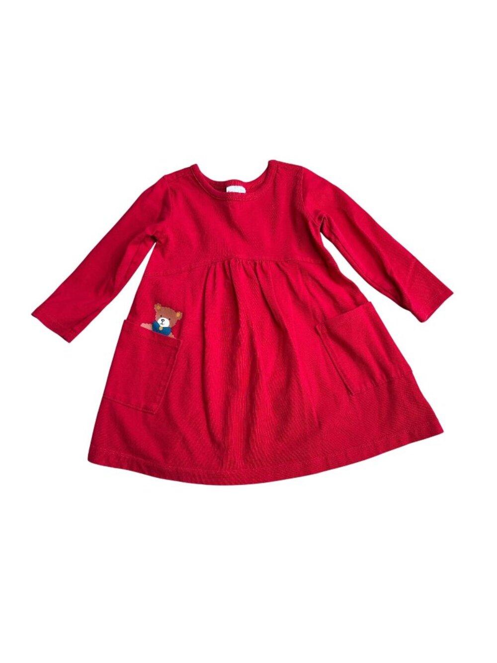18-24M Hanna Andersson Pocket Art Dress Red Bear